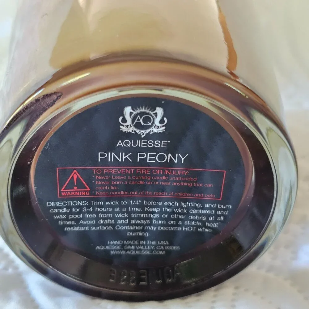 Aquiesse Pink Peony Scented Candle In Glass Jar